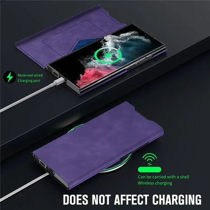 For Samsung Galaxy S22+ 5G Leather Case Card Holder Magnetic Closing Phone Cover
