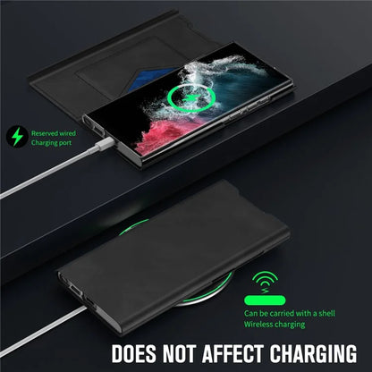 For Samsung Galaxy S22+ 5G Leather Case Card Holder Magnetic Closing Phone Cover