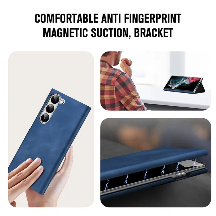 For Samsung Galaxy S22+ 5G Leather Case Card Holder Magnetic Closing Phone Cover
