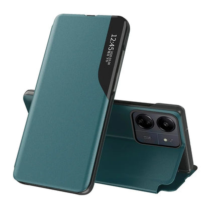 For Xiaomi Redmi 13C 4G / Poco C65 4G Leather Case View Window Stand Cover