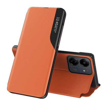For Xiaomi Redmi 13C 4G / Poco C65 4G Leather Case View Window Stand Cover