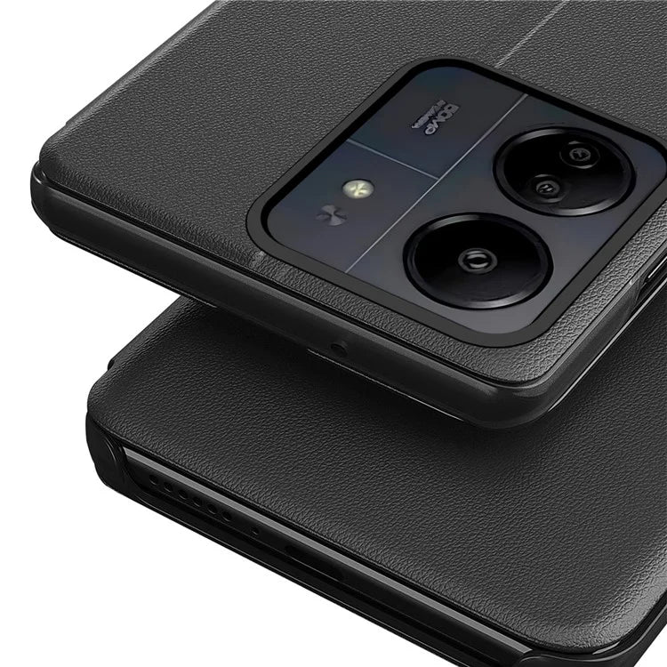 For Xiaomi Redmi 13C 4G / Poco C65 4G Leather Case View Window Stand Cover