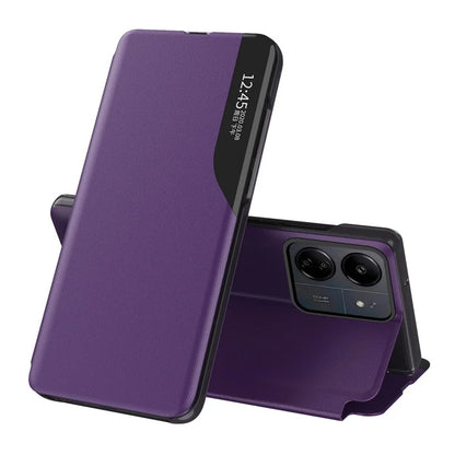 For Xiaomi Redmi 13C 4G / Poco C65 4G Leather Case View Window Stand Cover
