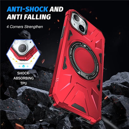 For iPhone 13 / 14 6.1 inch Magnetic Phone Case TPU+PC Kickstand Protective Cover