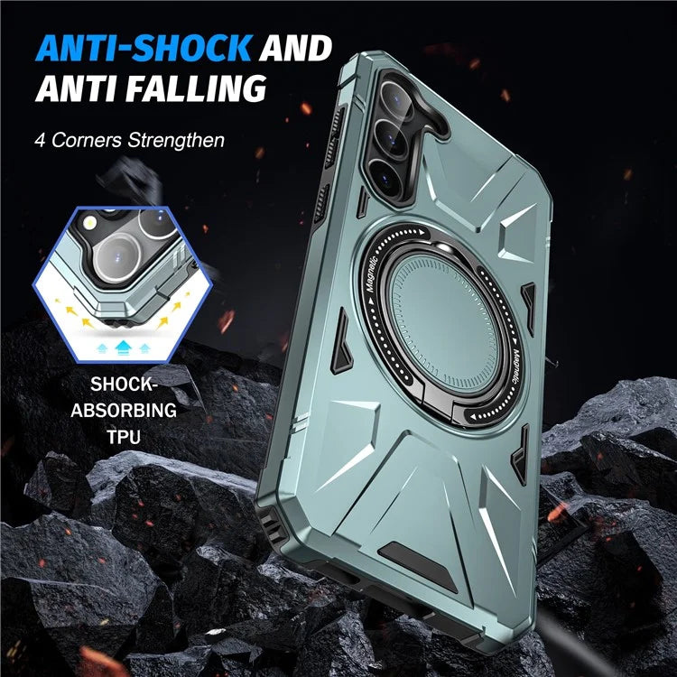 For Samsung Galaxy S24+ Case Magnetic Anti-drop TPU+PC Phone Protector