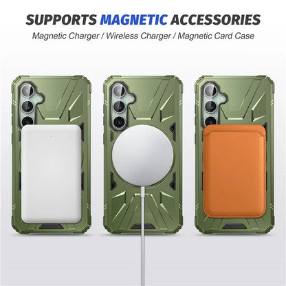 For Samsung Galaxy A15 5G Case Shock Absorbing TPU+PC Magnetic Smart Phone Cover