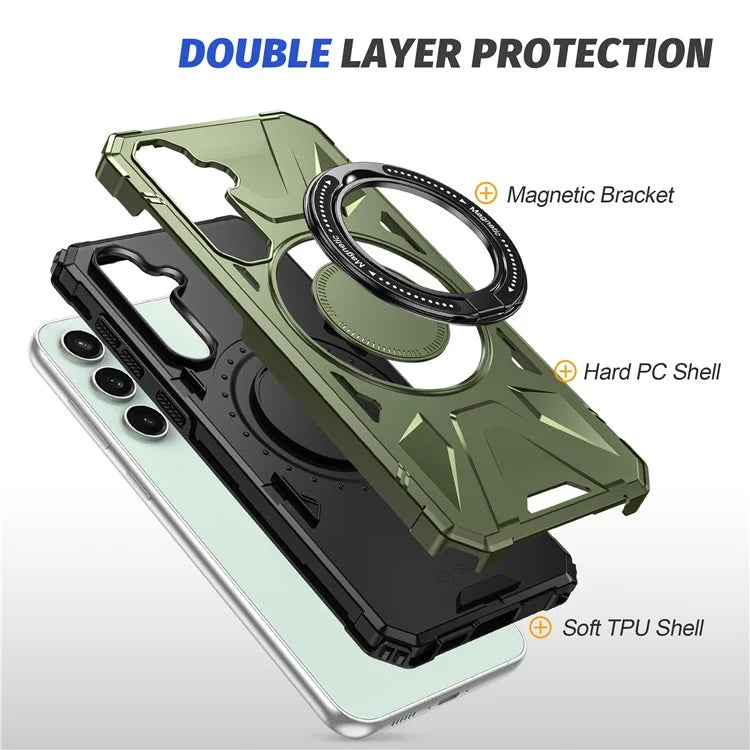 For Samsung Galaxy A15 5G Case Shock Absorbing TPU+PC Magnetic Smart Phone Cover