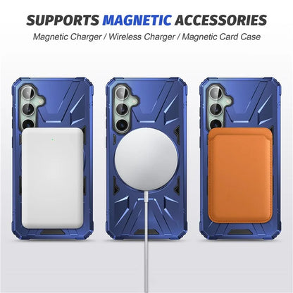 For Samsung Galaxy A15 5G Case Shock Absorbing TPU+PC Magnetic Smart Phone Cover