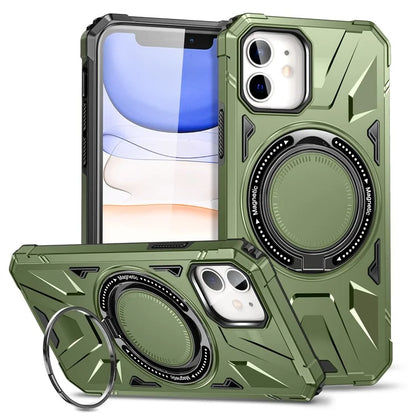 For iPhone 11 Case Anti-fall TPU+PC Kickstand Magnetic Mobile Phone Shell