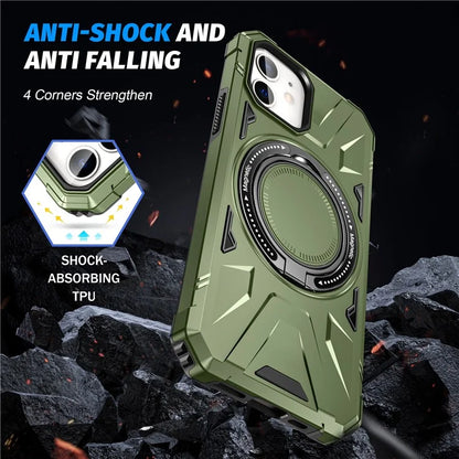 For iPhone 11 Case Anti-fall TPU+PC Kickstand Magnetic Mobile Phone Shell