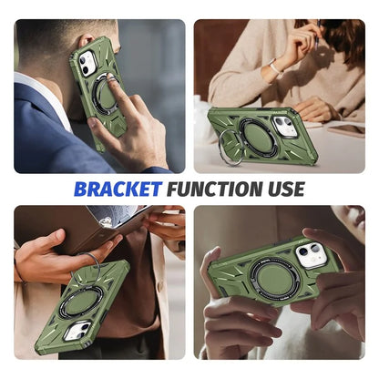 For iPhone 11 Case Anti-fall TPU+PC Kickstand Magnetic Mobile Phone Shell