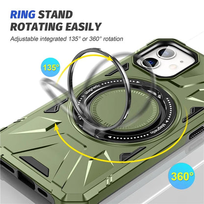 For iPhone 11 Case Anti-fall TPU+PC Kickstand Magnetic Mobile Phone Shell