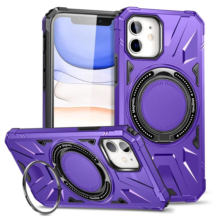 For iPhone 11 Case Anti-fall TPU+PC Kickstand Magnetic Mobile Phone Shell