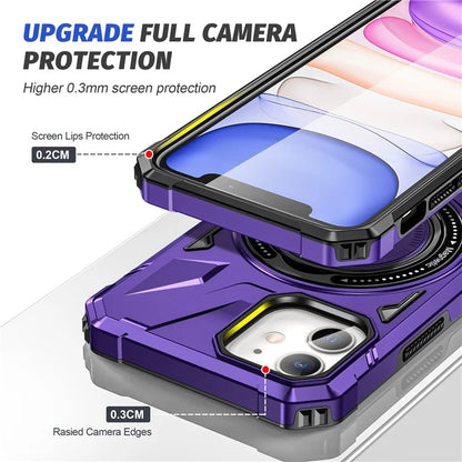 For iPhone 11 Case Anti-fall TPU+PC Kickstand Magnetic Mobile Phone Shell