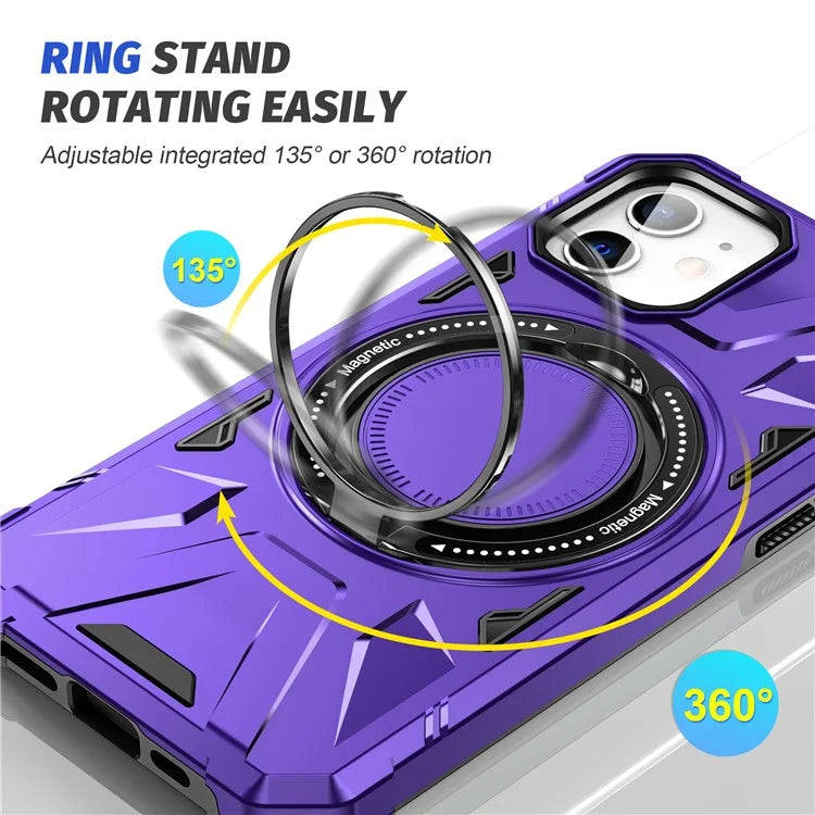 For iPhone 11 Case Anti-fall TPU+PC Kickstand Magnetic Mobile Phone Shell