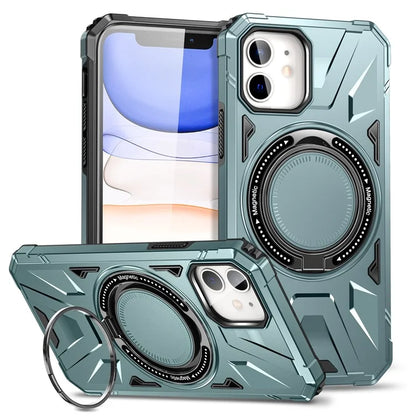 For iPhone 11 Case Anti-fall TPU+PC Kickstand Magnetic Mobile Phone Shell