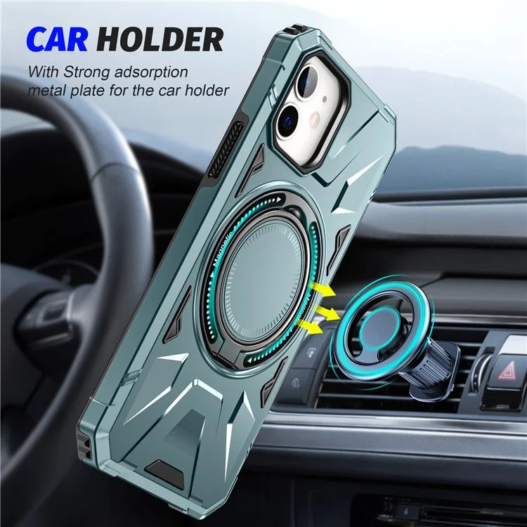For iPhone 11 Case Anti-fall TPU+PC Kickstand Magnetic Mobile Phone Shell