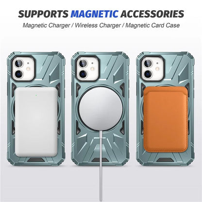 For iPhone 11 Case Anti-fall TPU+PC Kickstand Magnetic Mobile Phone Shell