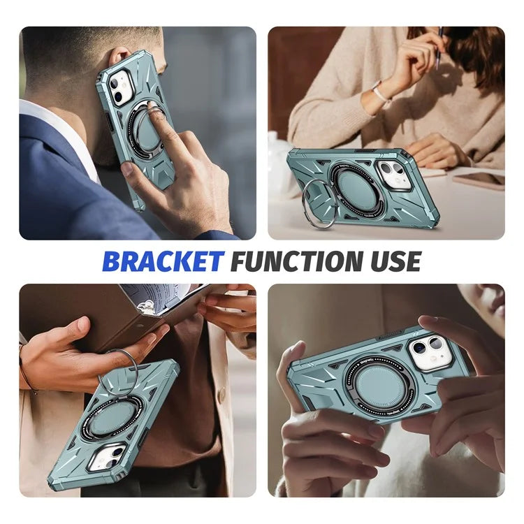For iPhone 11 Case Anti-fall TPU+PC Kickstand Magnetic Mobile Phone Shell