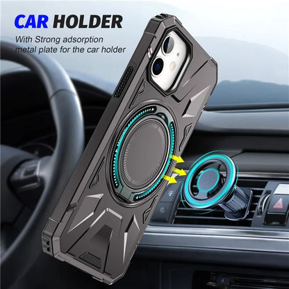 For iPhone 11 Case Anti-fall TPU+PC Kickstand Magnetic Mobile Phone Shell