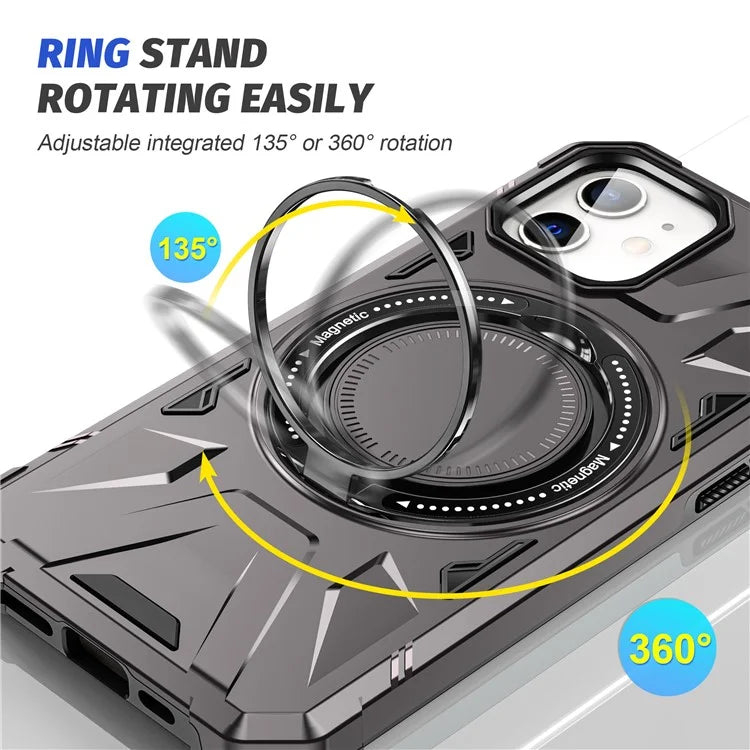 For iPhone 11 Case Anti-fall TPU+PC Kickstand Magnetic Mobile Phone Shell