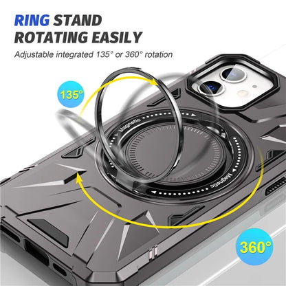 For iPhone 11 Case Anti-fall TPU+PC Kickstand Magnetic Mobile Phone Shell
