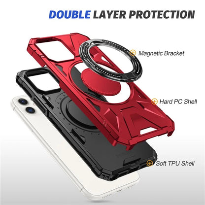 For iPhone 11 Case Anti-fall TPU+PC Kickstand Magnetic Mobile Phone Shell
