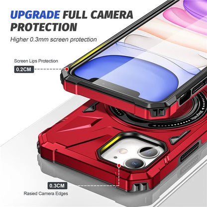 For iPhone 11 Case Anti-fall TPU+PC Kickstand Magnetic Mobile Phone Shell