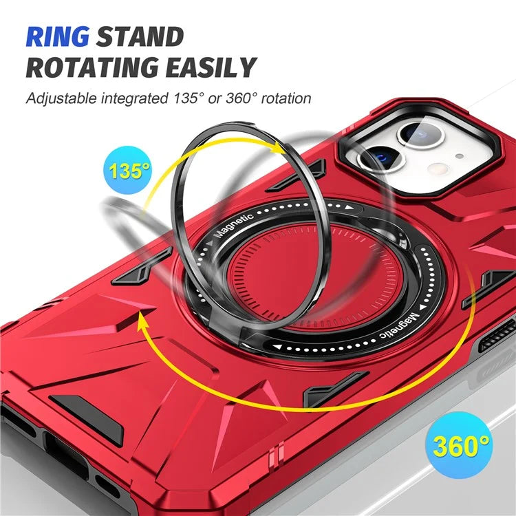 For iPhone 11 Case Anti-fall TPU+PC Kickstand Magnetic Mobile Phone Shell