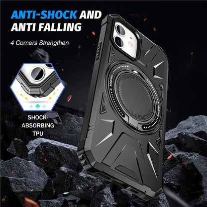 For iPhone 11 Case Anti-fall TPU+PC Kickstand Magnetic Mobile Phone Shell