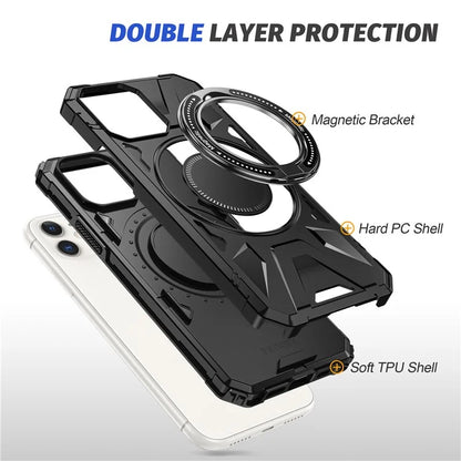 For iPhone 11 Case Anti-fall TPU+PC Kickstand Magnetic Mobile Phone Shell