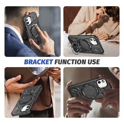 For iPhone 11 Case Anti-fall TPU+PC Kickstand Magnetic Mobile Phone Shell
