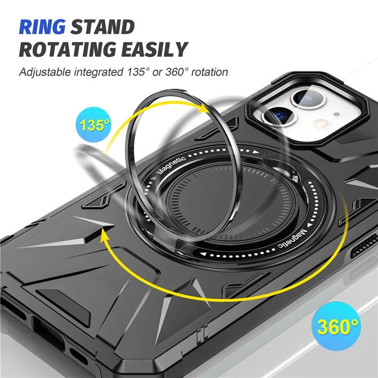 For iPhone 11 Case Anti-fall TPU+PC Kickstand Magnetic Mobile Phone Shell