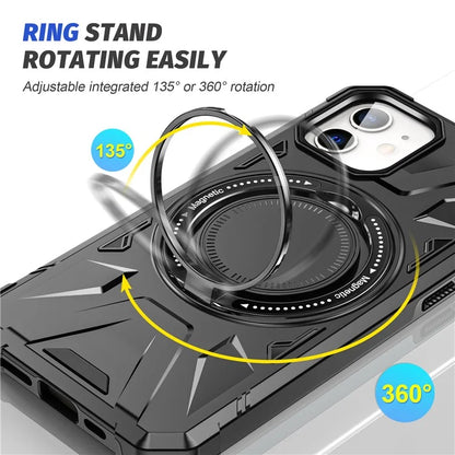 For iPhone 11 Case Anti-fall TPU+PC Kickstand Magnetic Mobile Phone Shell