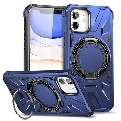 For iPhone 11 Case Anti-fall TPU+PC Kickstand Magnetic Mobile Phone Shell