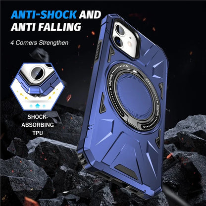 For iPhone 11 Case Anti-fall TPU+PC Kickstand Magnetic Mobile Phone Shell