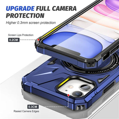 For iPhone 11 Case Anti-fall TPU+PC Kickstand Magnetic Mobile Phone Shell
