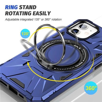 For iPhone 11 Case Anti-fall TPU+PC Kickstand Magnetic Mobile Phone Shell