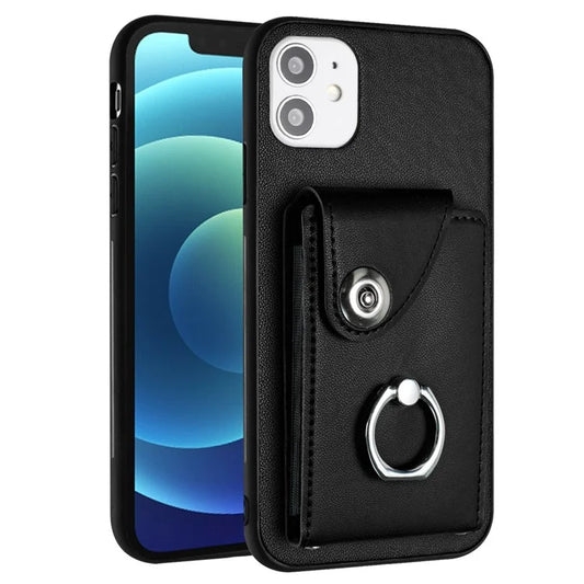 YB Leather Coating Series-7 for iPhone 12 mini Case Phone Cover with Multiple Card Holder
