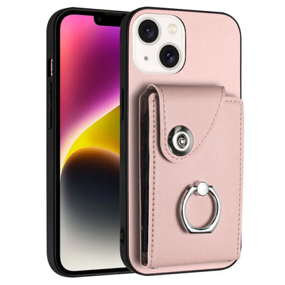 YB Leather Coating Series-7 for iPhone 13 mini Kickstand Case Multiple Card Slots Phone Cover