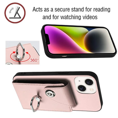 YB Leather Coating Series-7 for iPhone 13 mini Kickstand Case Multiple Card Slots Phone Cover