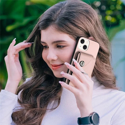 YB Leather Coating Series-7 for iPhone 13 mini Kickstand Case Multiple Card Slots Phone Cover
