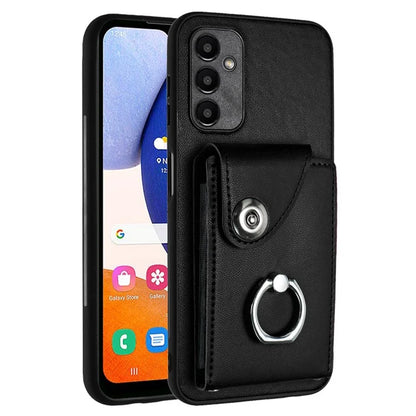 YB Leather Coating Series-7 for Samsung Galaxy A24 4G (162.1 x 77.6 x 8.3mm) Phone Case Card Slots Kickstand Cover