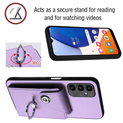 YB Leather Coating Series-7 for Samsung Galaxy A24 4G (162.1 x 77.6 x 8.3mm) Phone Case Card Slots Kickstand Cover