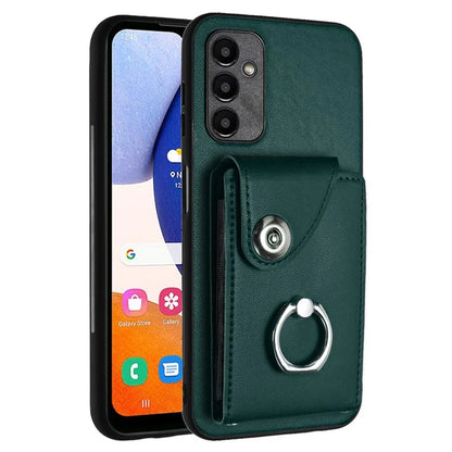 YB Leather Coating Series-7 for Samsung Galaxy A24 4G (162.1 x 77.6 x 8.3mm) Phone Case Card Slots Kickstand Cover