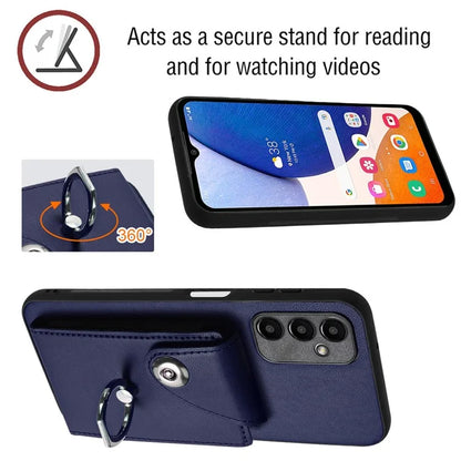 YB Leather Coating Series-7 for Samsung Galaxy A24 4G (162.1 x 77.6 x 8.3mm) Phone Case Card Slots Kickstand Cover
