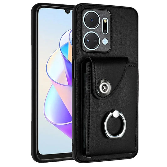 YB Leather Coating Series-7 for Honor X7a 4G / Play7T 5G Phone Case with Card Slots Kickstand