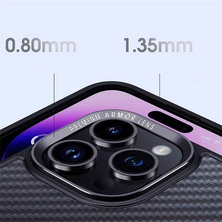 Aramid Fiber Shell for iPhone 15 Pro Case Carbon Fiber Texture Phone Cover Compatible with MagSafe
