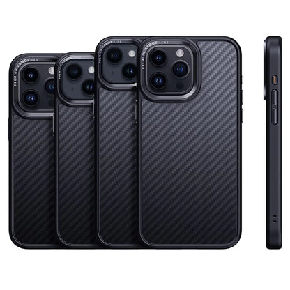 Aramid Fiber Shell for iPhone 15 Pro Case Carbon Fiber Texture Phone Cover Compatible with MagSafe