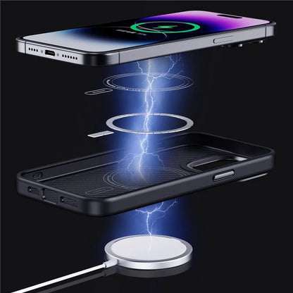 For iPhone 15 Plus Anti-Scratch Phone Case Aramid Fiber Cover Phone Shell Compatible with MagSafe
